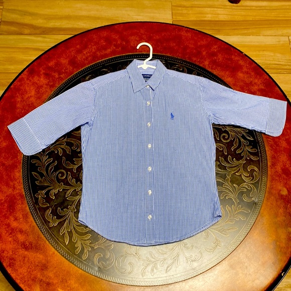 Ralph Lauren Sport Gingham Cotton Poplin Shirt 100% Cotton Long Sleeve Size 4 - Picture 4 of 11